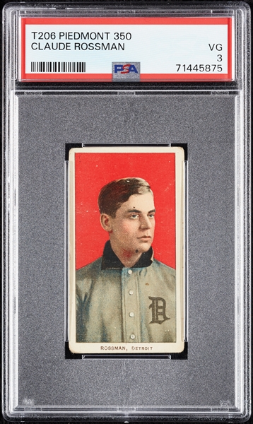 1909-11 T206 Claude Rossman PSA 3