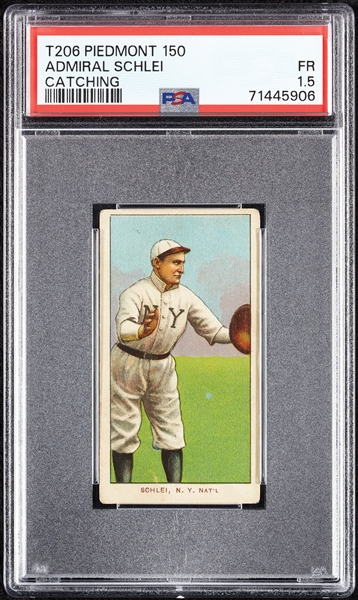 1909-11 T206 Admiral Schlei Catching PSA 1.5