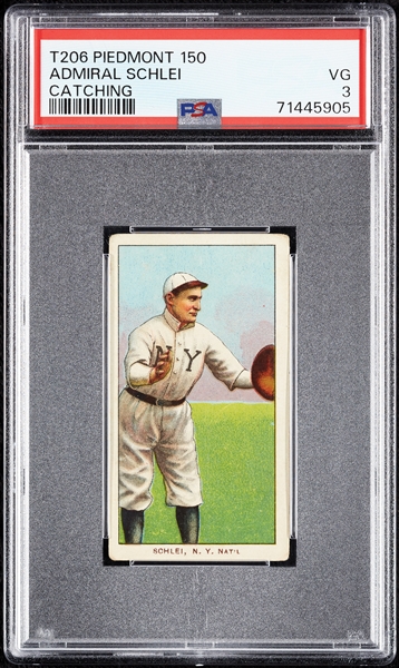 1909-11 T206 Admiral Schlei Catching PSA 3