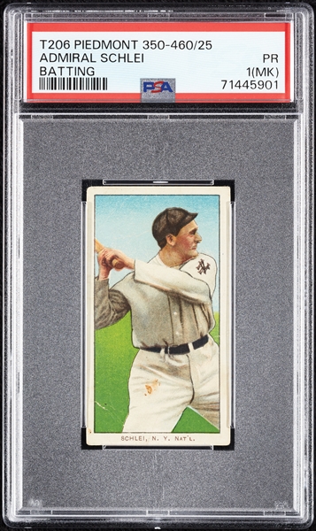 1909-11 T206 Admiral Schlei Batting PSA 1 (MK)