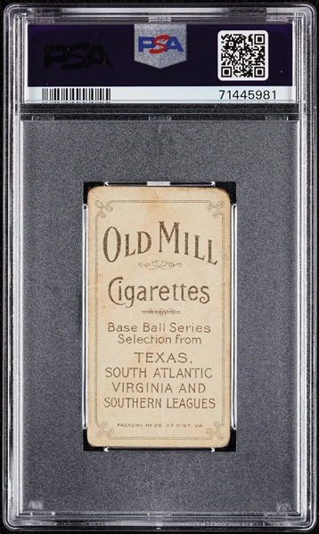 1909-11 T206 Carlos Smith Shreveport (Old Mill Back) PSA 1