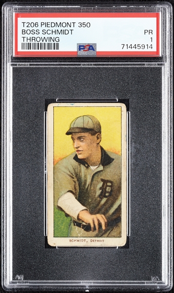 1909-11 T206 Boss Schmidt Throwing PSA 1