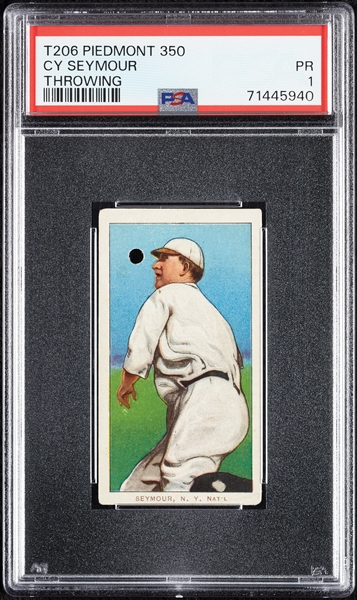 1909-11 T206 Cy Seymour Throwing PSA 1