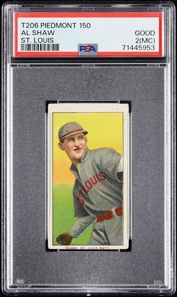 1909-11 T206 Al Shaw St. Louis PSA 2 (MC)