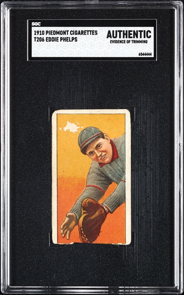 1909-11 T206 Eddie Phelps SGC Authentic