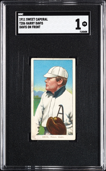 1909-11 T206 Harry Davis (Davis On Front) SGC 1