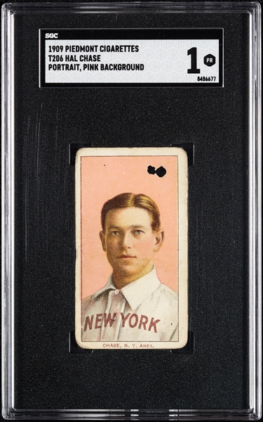 1909-11 T206 Hal Chase Portrait Pink SGC 1