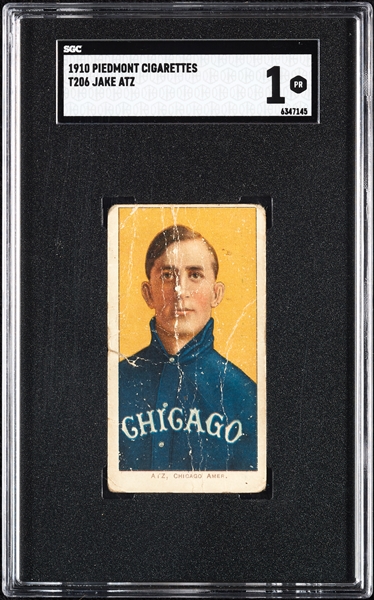 1909-11 T206 Jake Atz SGC 1