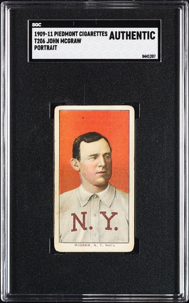 1909-11 T206 John McGraw Portrait SGC Authentic