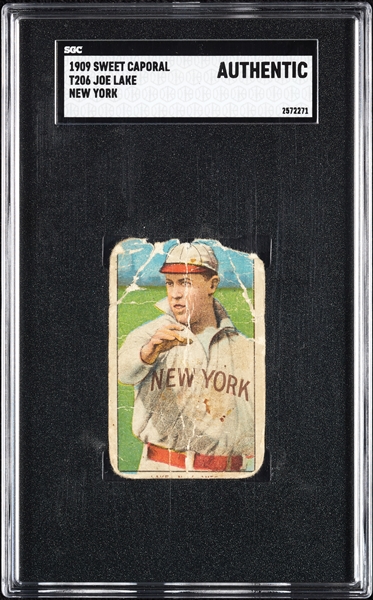 1909-11 T206 Joe Lake New York SGC Authentic