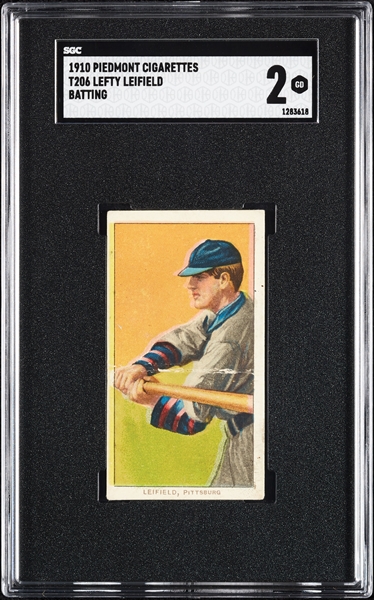 1909-11 T206 Lefty Leifield Batting SGC 2