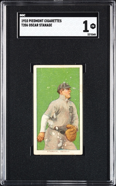 1909-11 T206 Oscar Stanage SGC 1