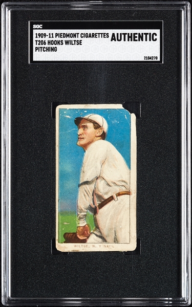 1909-11 T206 Hooks Wiltse Pitching SGC Authentic