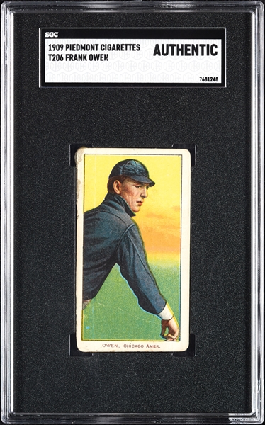 1909-11 T206 Frank Owen SGC Authentic