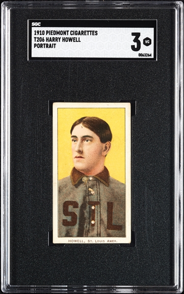 1909-11 T206 Harry Howell Portrait SGC 3