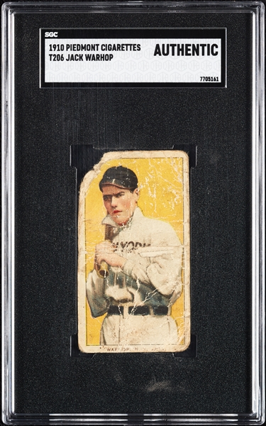 1909-11 T206 Jack Warhop SGC Authentic