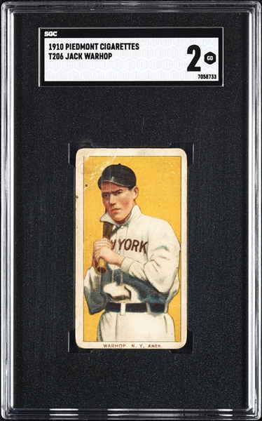 1909-11 T206 Jack Warhop SGC 2