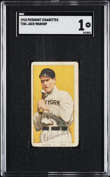 1909-11 T206 Jack Warhop SGC 1