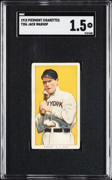 1909-11 T206 Jack Warhop SGC 1.5