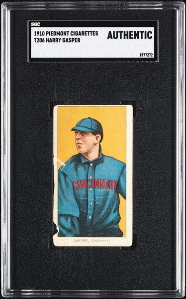 1909-11 T206 Harry Gasper SGC Authentic