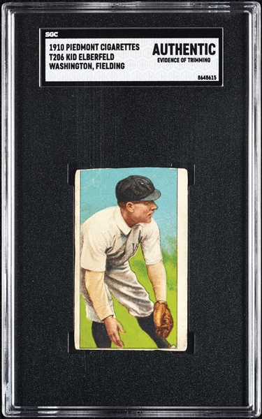 1909-11 T206 Kid Elberfeld Washington, Fielding SGC Authentic