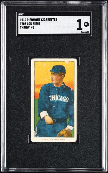 1909-11 T206 Lou Fiene Throwing SGC 1