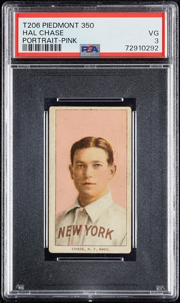 1909-11 T206 Hal Chase Portrait Pink PSA 3