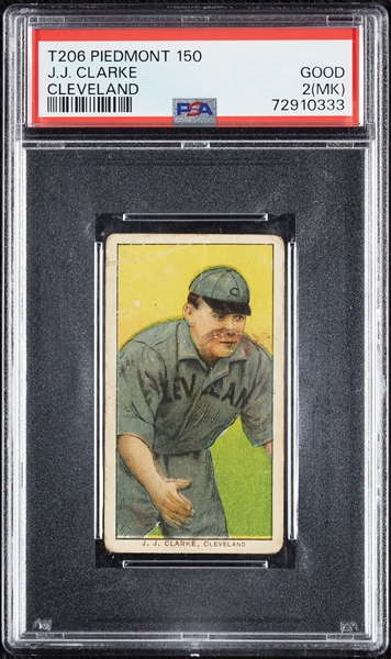 1909-11 T206 J.J. Clarke Cleveland PSA 2 (MK)