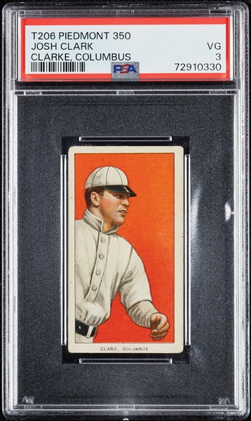 1909-11 T206 Josh Clark Clarke, Columbus PSA 3