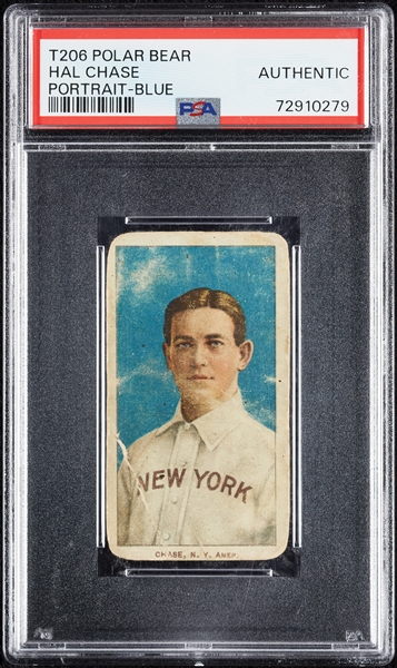 1909-11 T206 Hal Chase Portrait Blue PSA Authentic