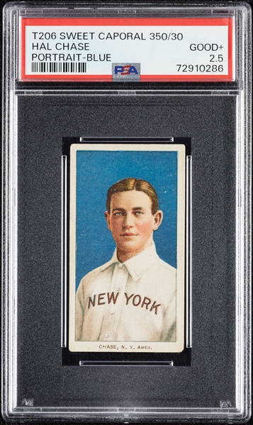 1909-11 T206 Hal Chase Portrait Blue PSA 2.5