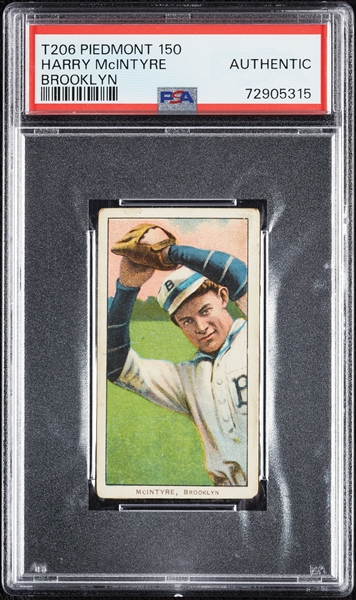 1909-11 T206 Harry McIntyre Brooklyn PSA Authentic