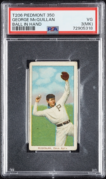 1909-11 T206 George McQuillan Ball In Hand PSA 3 (MK)