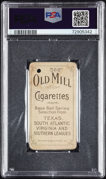 1909-11 T206 Molly Miller Dallas (Old Mill Back) PSA 1 (MK)