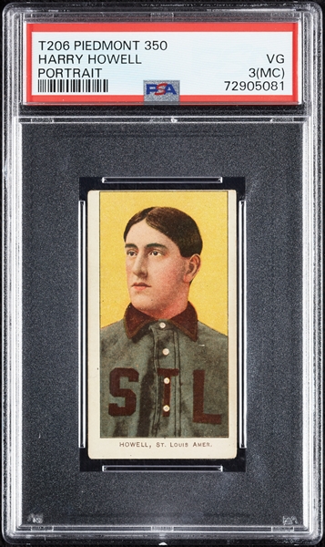 1909-11 T206 Harry Howell Portrait PSA 3 (MC)