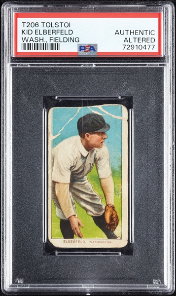 1909-11 T206 Kid Elberfeld Washington, Fielding (Tolstoi Back) PSA Authentic