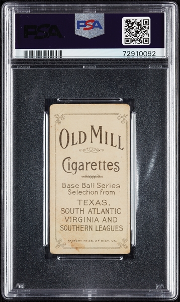 1909-11 T206 Jack Bastian (Old Mill Back) PSA 2