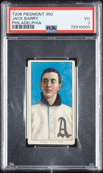 1909-11 T206 Jack Barry Philadelphia PSA 3