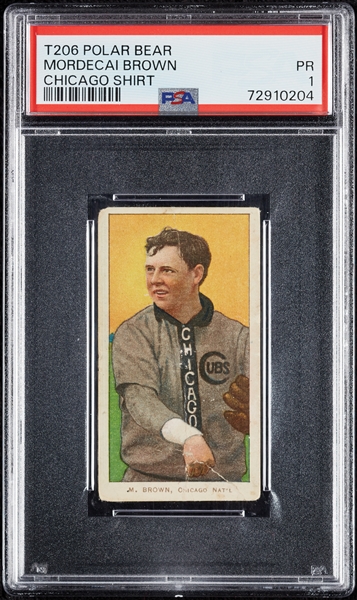 1909-11 T206 Mordecai Brown Chicago Shirt PSA 1