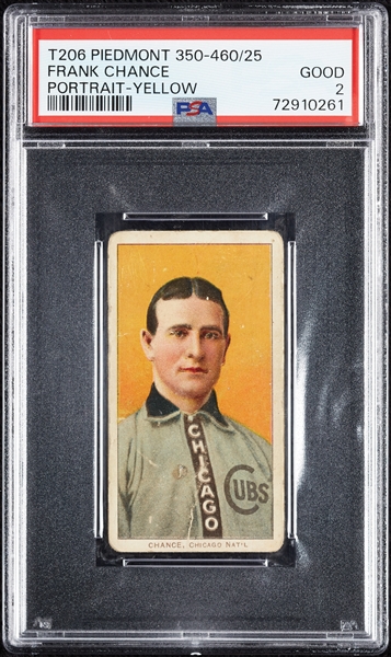 1909-11 T206 Frank Chance Portrait Yellow PSA 2