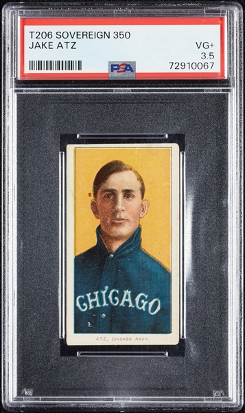 1909-11 T206 Jake Atz (Sovereign 350 Back) PSA 3.5