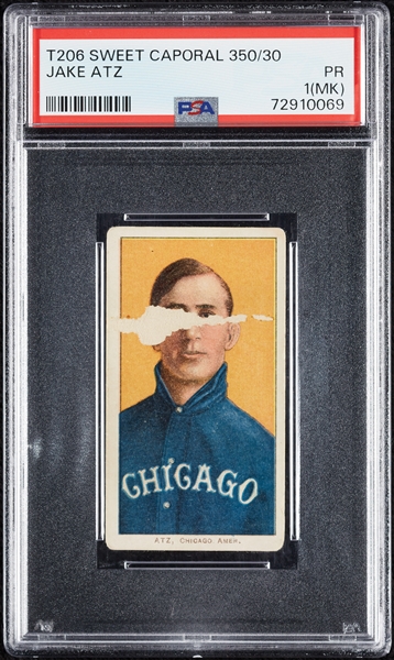 1909-11 T206 Jake Atz PSA 1 (MK)