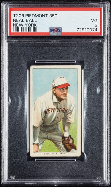 1909-11 T206 Neal Ball New York PSA 3