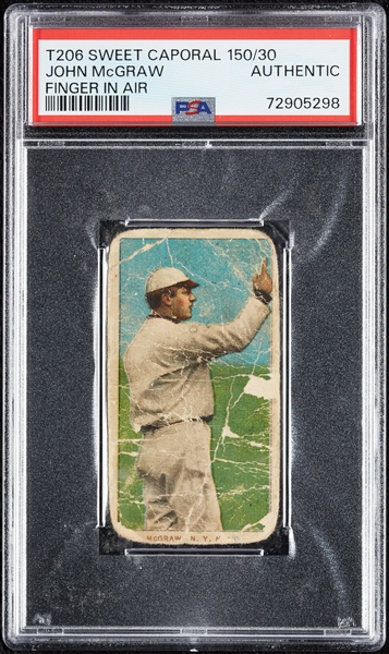 1909-11 T206 John McGraw Finger In Air PSA Authentic