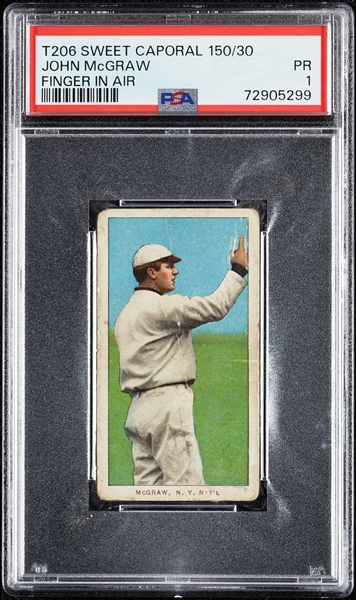 1909-11 T206 John McGraw Finger In Air PSA 1