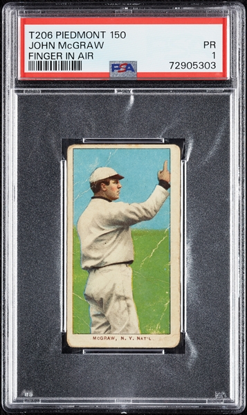 1909-11 T206 John McGraw Finger In Air PSA 1