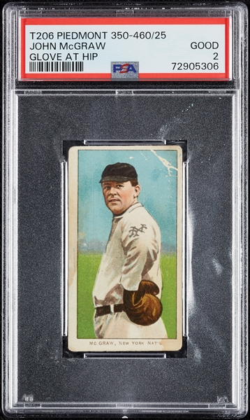 1909-11 T206 John McGraw Glove At Hip PSA 2