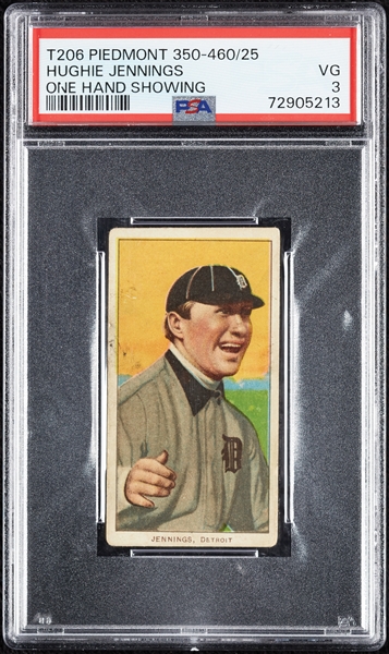 1909-11 T206 Hughie Jennings One Hand Showing PSA 3