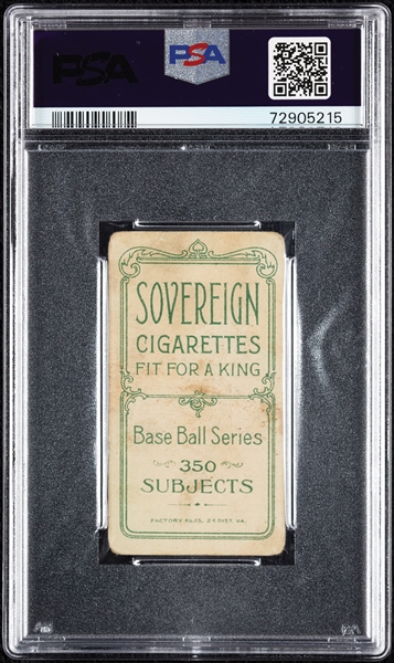 1909-11 T206 Hughie Jennings Portrait (Sovereign 350 Back) PSA 1.5