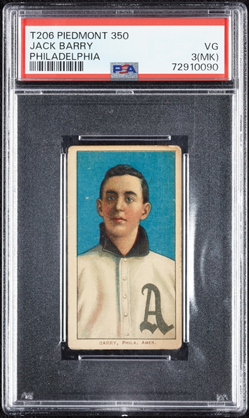 1909-11 T206 Jack Barry Philadelphia PSA 3 (MK)